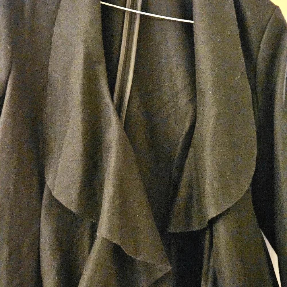Simply Vera black wool blend Whimsygoth waterfall front Cardigan jacket XL NWT